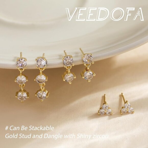 🆕 Women Gold Small Hoop Earrings Trendy Chunky Multiple Piercing Jewelry Gift - Picture 4 of 7